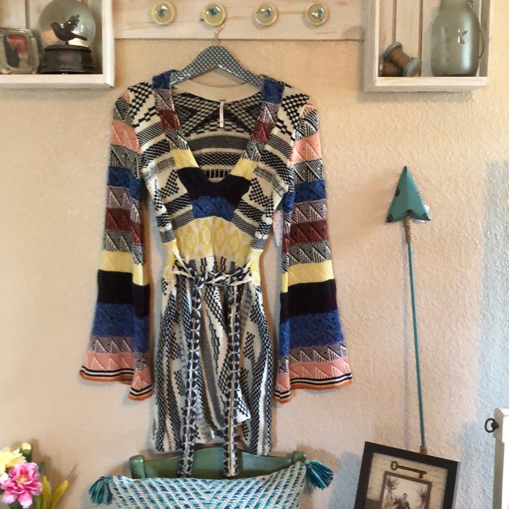 Free People Patchwork Sweater Dress #29 - Picture 6 of 6